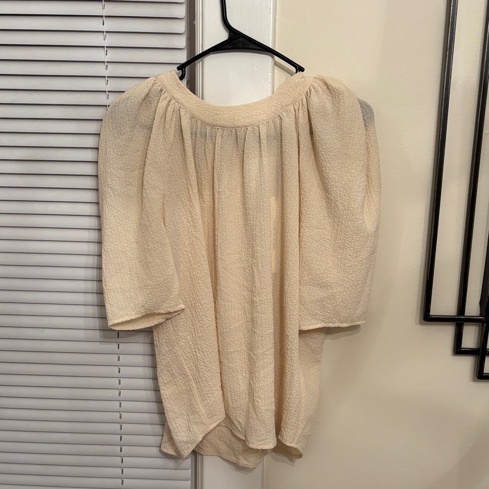 Calvin Klein Cream Textured Blouse